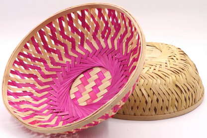 Vanya Round Bamboo Basket – Handwoven Multipurpose Basket
