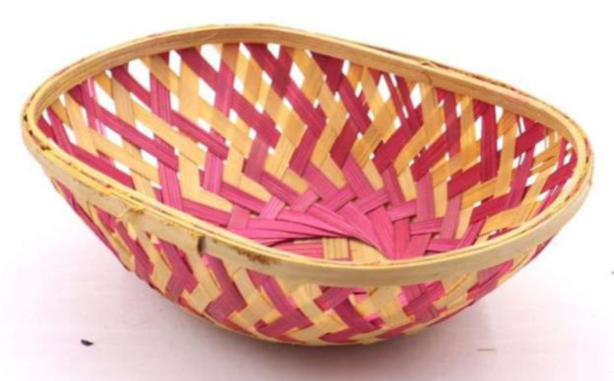 Rangya Oval Bamboo Basket – Handwoven Color Edition