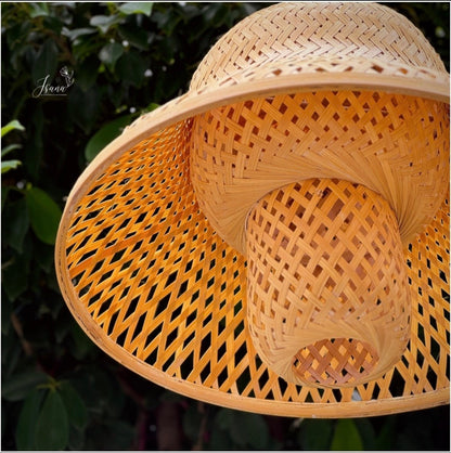 Eco-Warrior Mushroom Bamboo Lampshade | Handwoven by Local Artisans – Isana®️