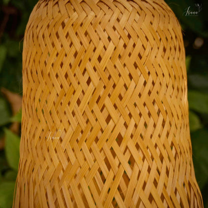 Scattered EcoNest Bamboo Pendant Lamp | Handwoven Hat-Style Lampshade