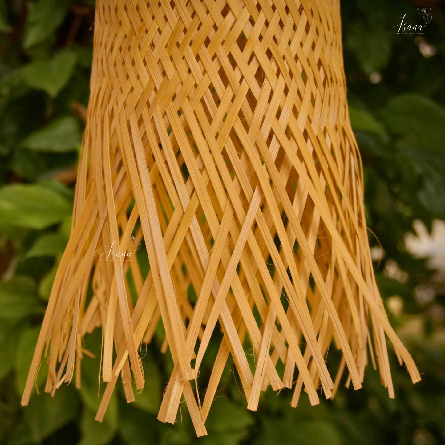 Scattered EcoNest Bamboo Pendant Lamp | Handwoven Hat-Style Lampshade