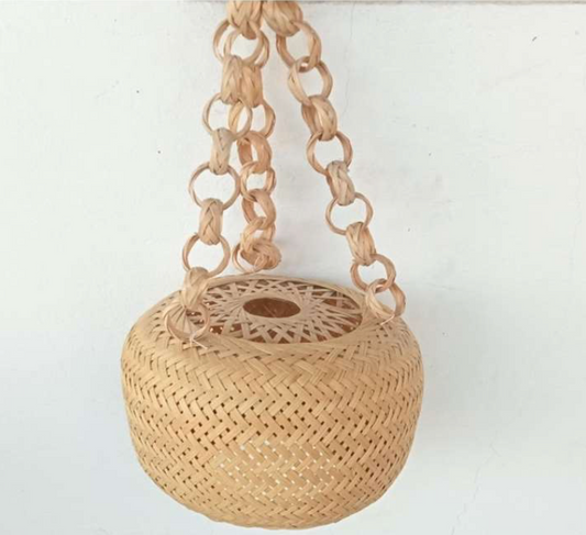 Hanging Ball Lampshade Three chain - Natural (Without Electrical Accessories)