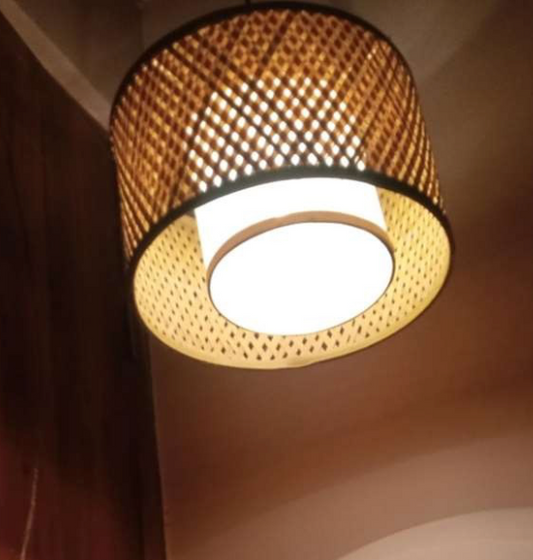 Hanging Natural Lampshade with Diffuser Sheet (Without Electrical Accessories)