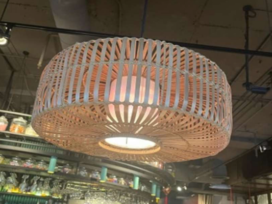 Rattan look Lampshade with Diffuser sheet - (Without Electrical Accessories)