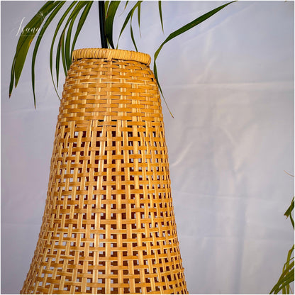 ISANA Tula Bamboo Bell Lampshade – Handwoven Natural Pendant Light (Large)