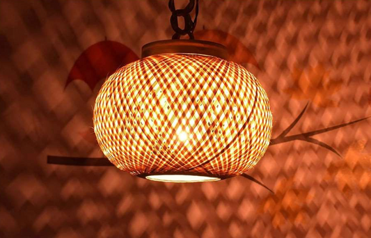 Hanging Ball Lampshade  Natural (Without Electrical Accessories)