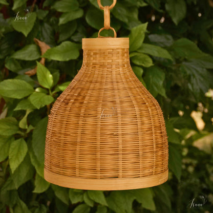 ISANA Sola Hanging Bamboo Lampshade – Handwoven Natural Pendant Light