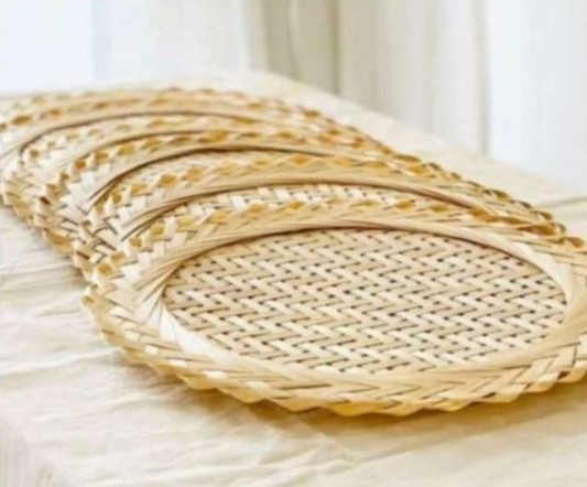 Bamboo Harmony Ring Mat – 10″ Handcrafted Eco-Friendly Accent Piece