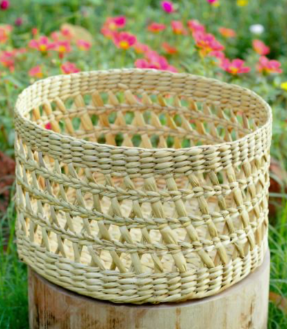 Tanu Round Kauna Basket – Handwoven Elegance