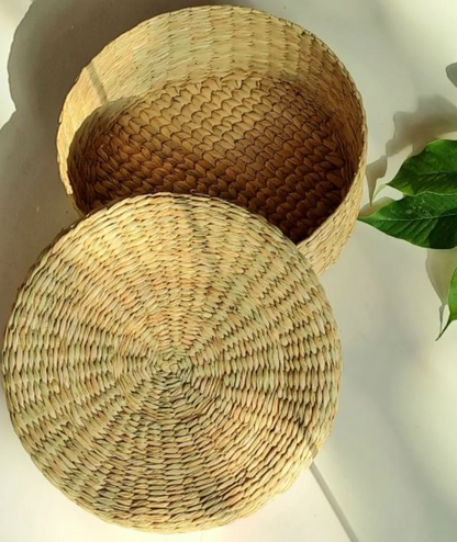 EcoNest Kauna Grass Round Storage Box (Set of 2)