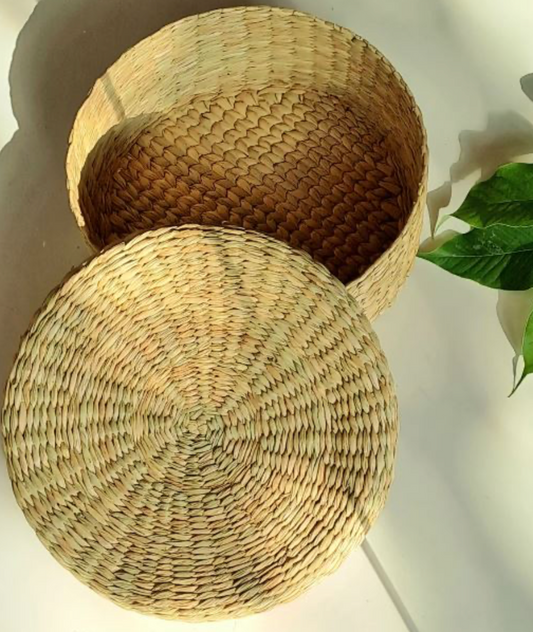 EcoNest Kauna Grass Round Storage Box (Set of 2)