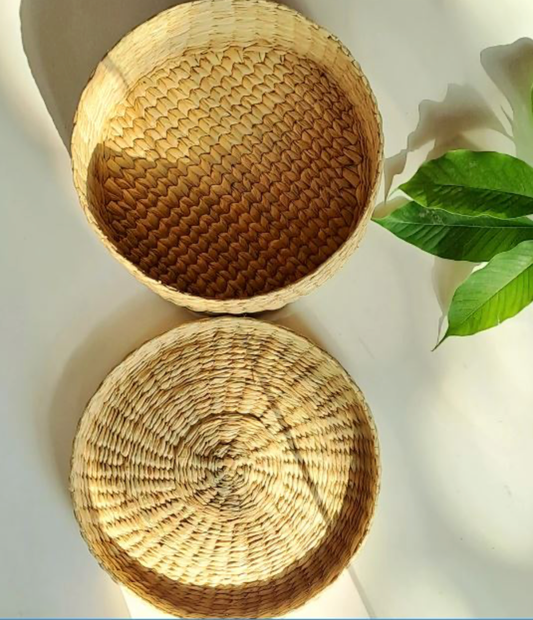 EcoNest Kauna Grass Round Storage Box (Set of 2)