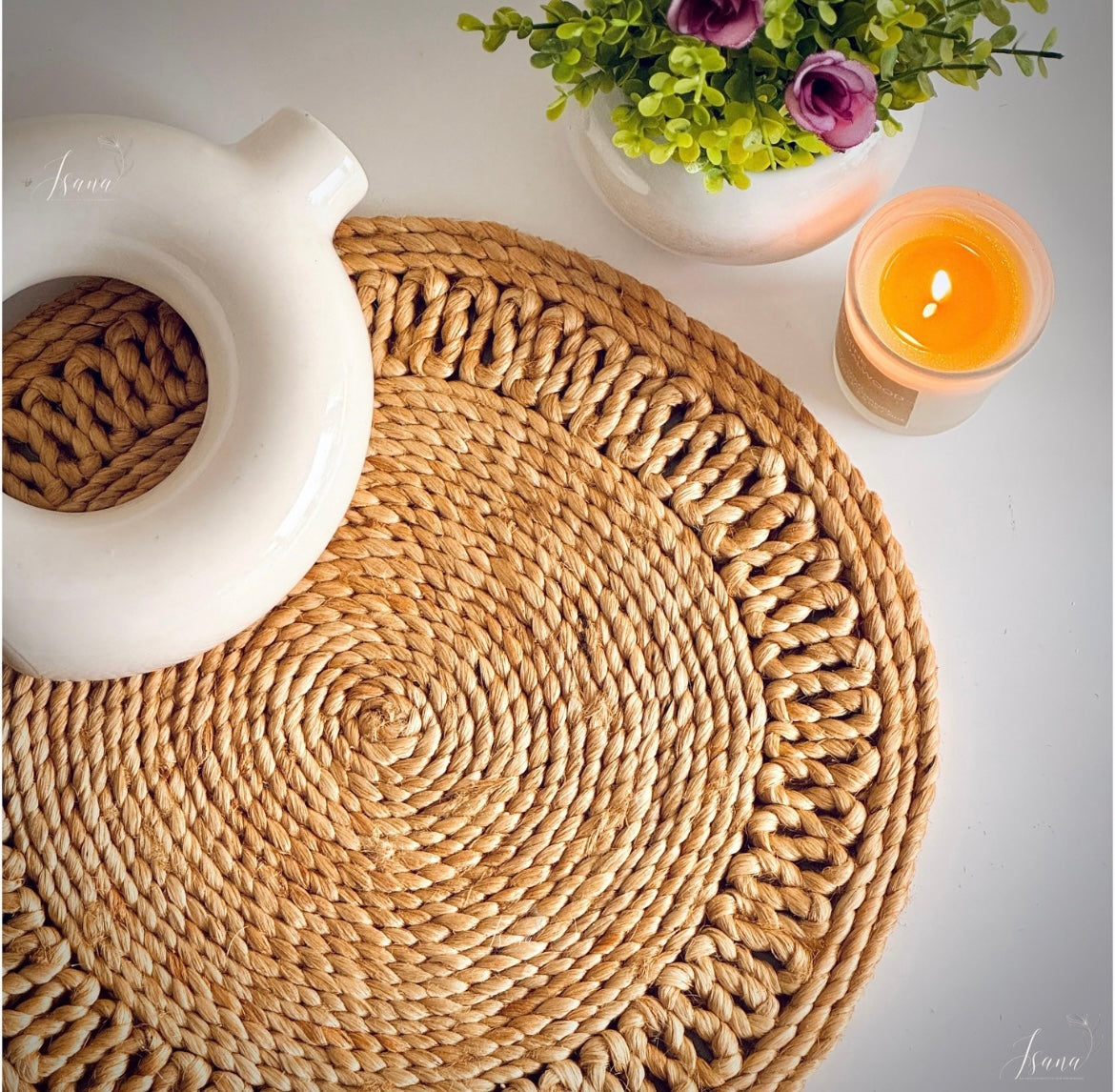 Rustic Round Jute Coasters – 6" Handwoven Table Elegance