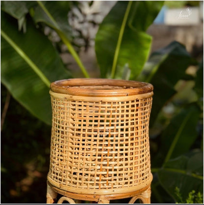 ISANA Sopana Handwoven Rattan Planter with Stand