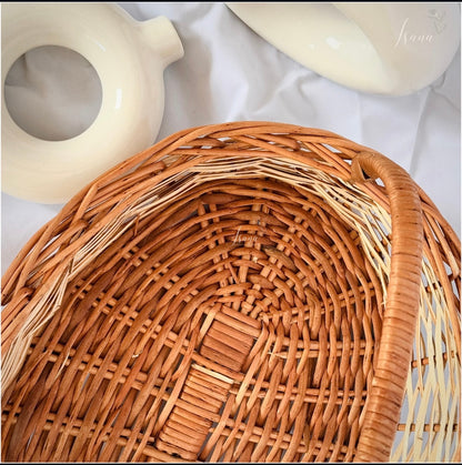 Nest Oval Willow Basket Set – With Handles (Set of 3)