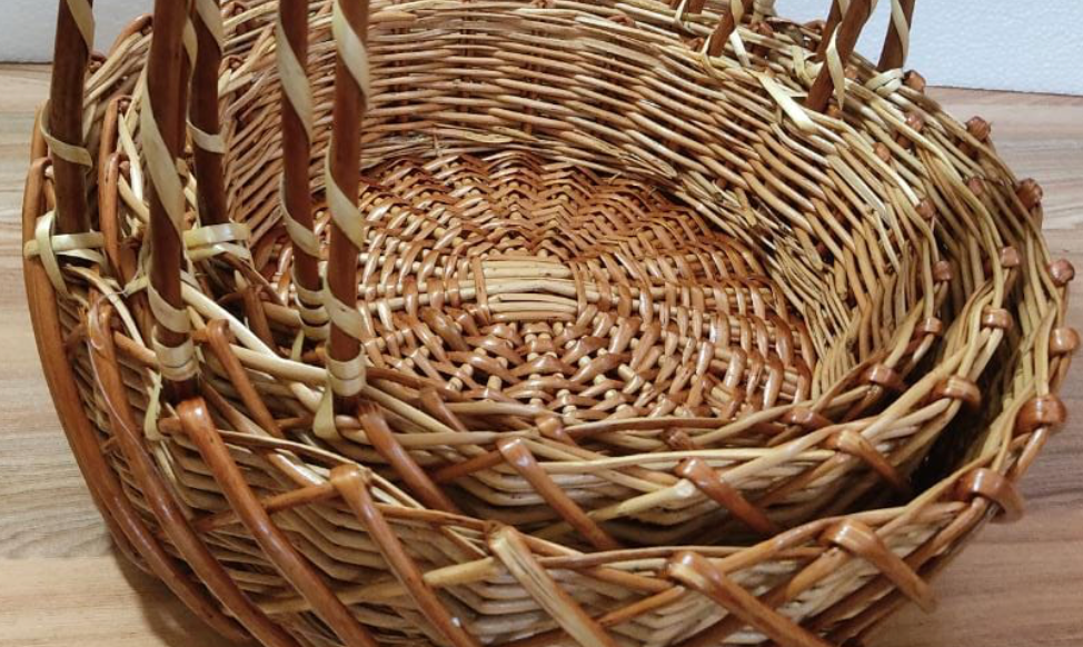 WeaveCross Willow Basket Set – With Handles (Set of 3)